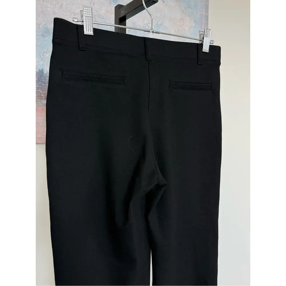 NEW Quince Ultra Stretch Ponte Bootcut Pants Medium Petite 30 Black Pull On NWT